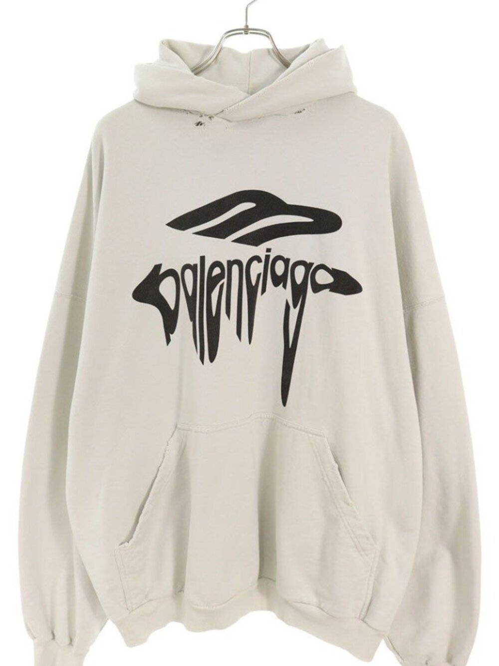 Balenciaga Damage Processinglogo Pullover Hoodie